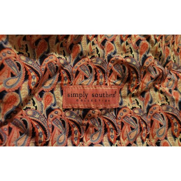 Simply Southern XXL Paisley Print Dress Pink & Purple Ruffle V Neck Tiered Skirt - Picture 10 of 10